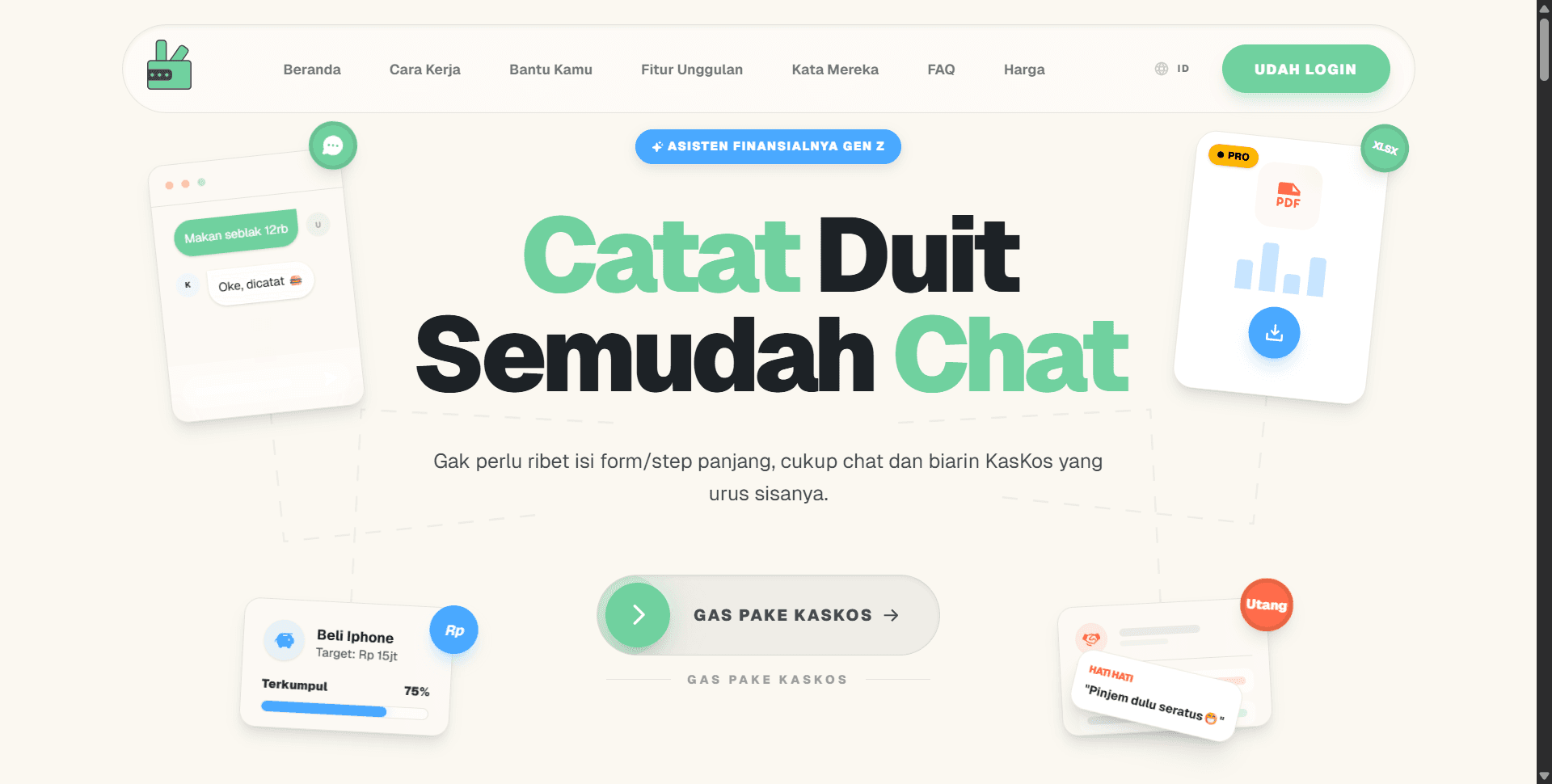 KasKos - Catat Duit Semudah Chat